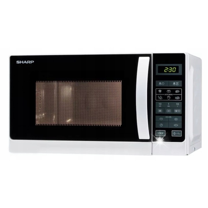 Cuptor cu microunde Sharp R642WW, 800W, 20L, alb, cu grill, 8 programe automate