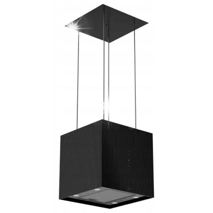 Островен абсорбатор Akpo WK-9 Inez 646 m3/h, черен, 42x42-242x42 см, със сензорно управление и LED осветление