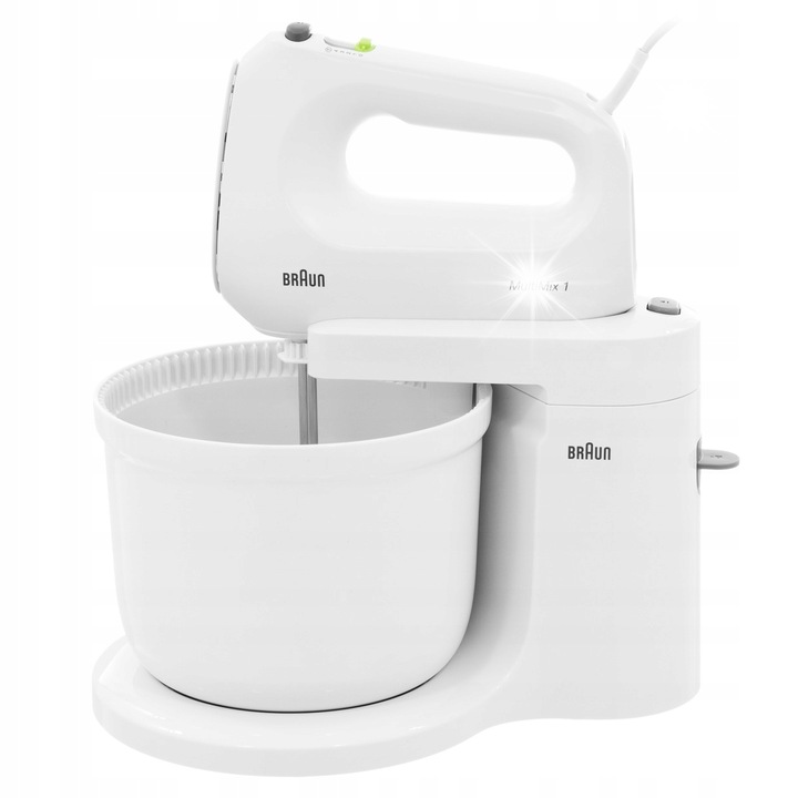 Миксер ръчен Braun HM1070WH, 400W, 4 скорости, бял, 2 аксесоара