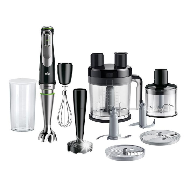 Пасатор Braun MultiQuick 9, 1200W, технология ActiveBlade, технология SplashControl, черен