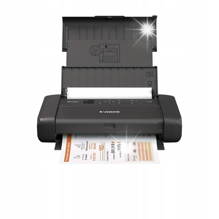 Преносим принтер Canon Pixma TR150, безжичен, черен, с батерия 4167C026