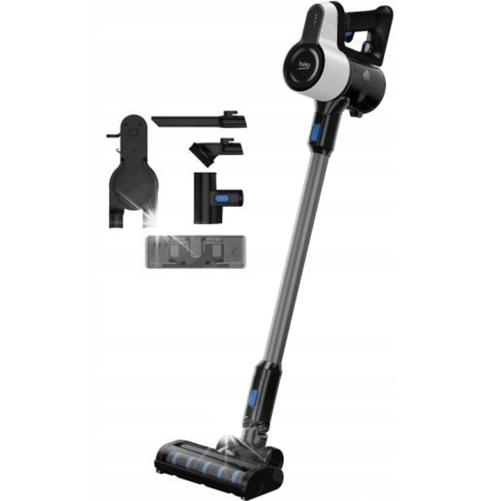 Вертикална прахосмукачка Beko ErgoClean VRT61225VW 150W, функция за мокро почистване, бял/черен, 22x27x122см