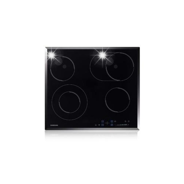 Plita electrica Samsung CTR164NC01, 4 zone, ceramica, neagra, 57,5x5,5x50,5 cm