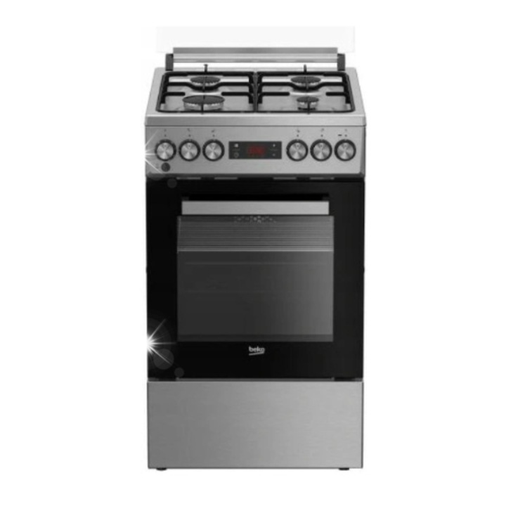 Готварска печка Beko FSM 52320 TXDS, 60л, 4 нагревателни зони, с функция грил, инокс, 50x60см