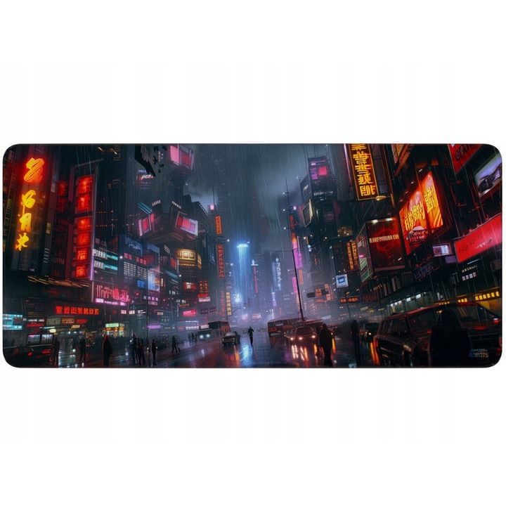 XXL egér és billentyűzet alátét, HUMANS+ROBOTS, többszínű, 90x40cm