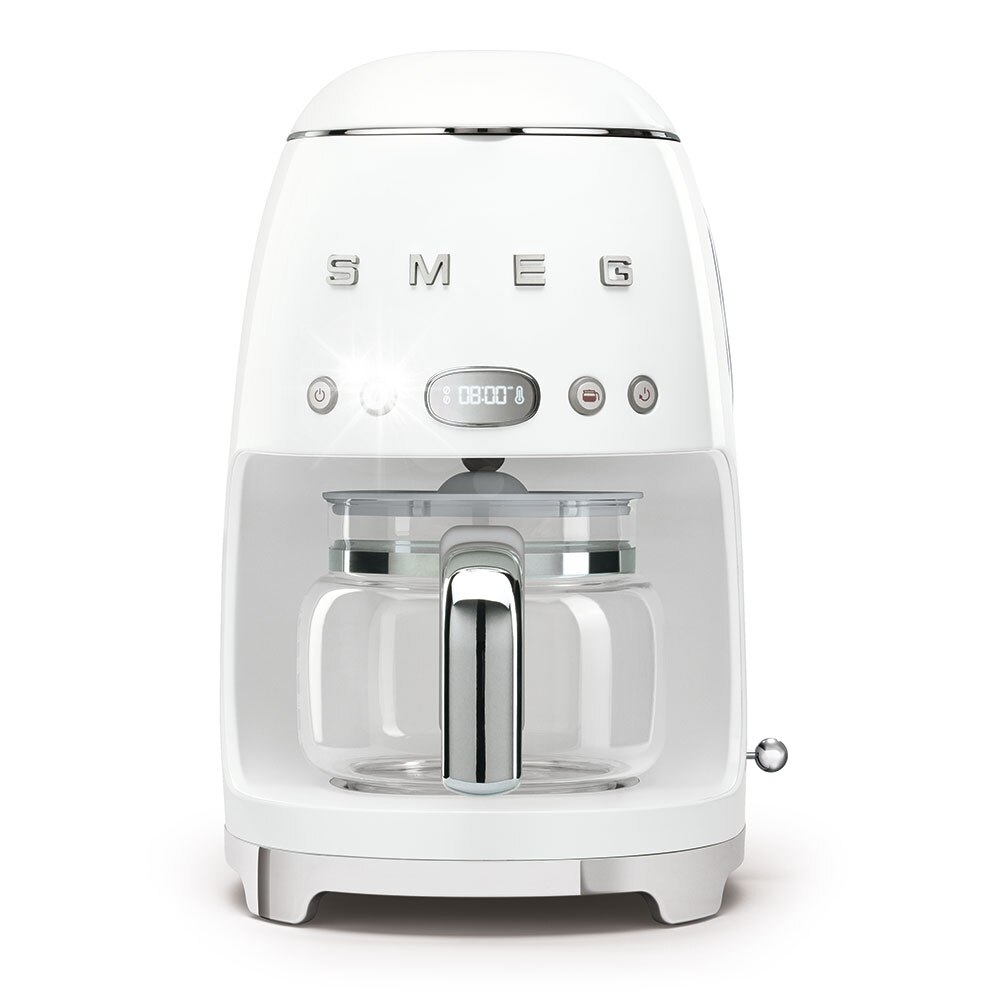 Cafetiere Smeg DCF02WHEU 1,4l, alb, inox, sticla, 24,5x36,1x25,6cm