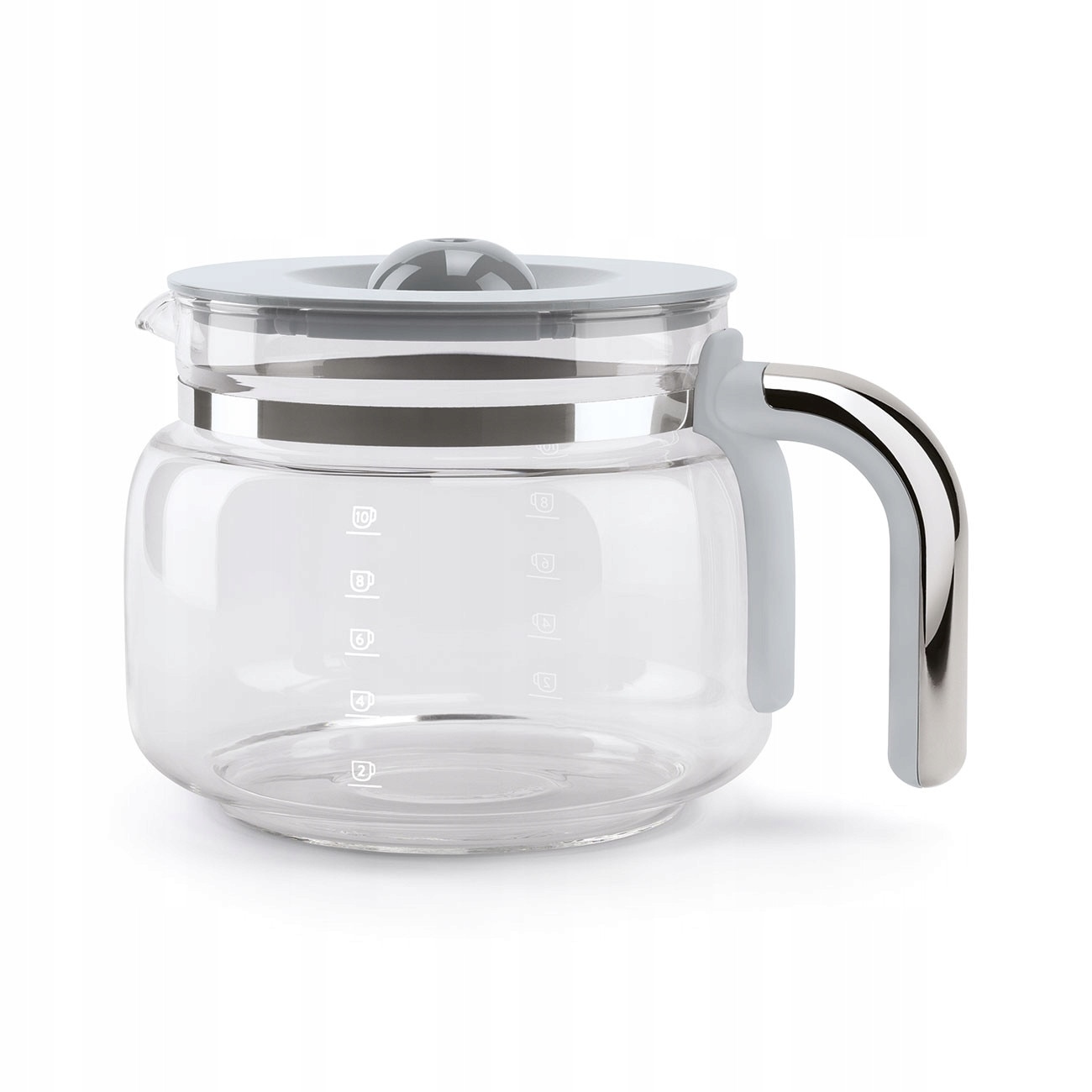 Cafetiere Smeg DCF02WHEU 1,4l, alb, inox, sticla, 24,5x36,1x25,6cm