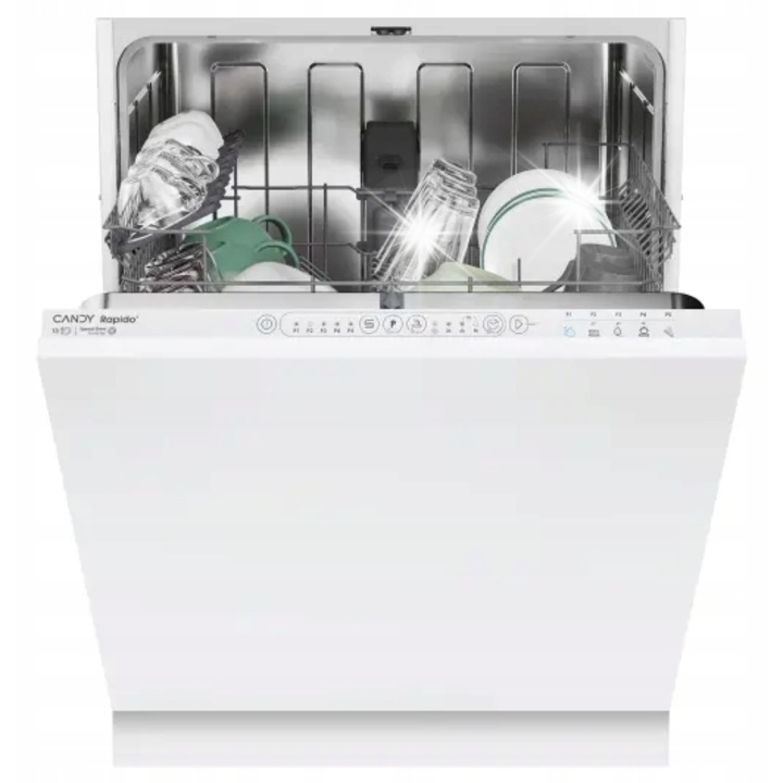 Masina de spalat vase incorporabila Candy RapidO CI 3E53E0W, 13 seturi, 53 dB, 59,7x81,8x55,5cm