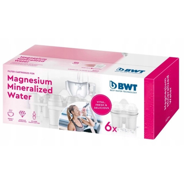 Cartus filtrant BWT, mineralizata cu magneziu, set 6 bucati, 120 l per buc, pentru carafe
