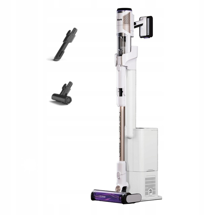 Aspirator vertical fara fir Shark Detect Clean & Empty, tehnologie Anti Hair Wrap, autonomie 60 min, alb