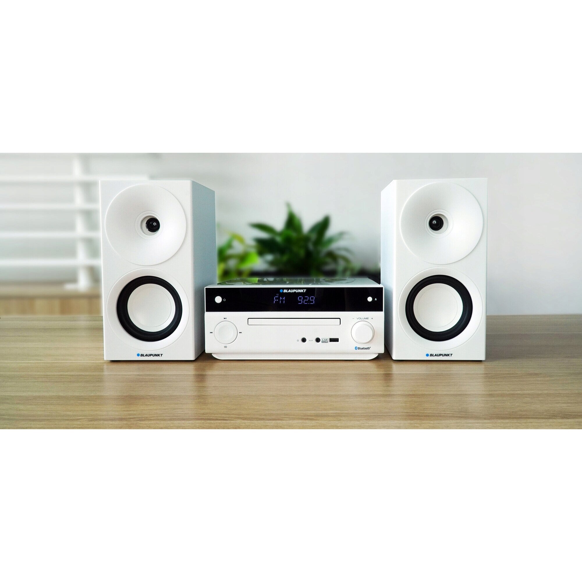 Microsistem audio Blaupunkt MS30.2BT, 2x25W, Bluetooth, CD-R/RW, Alb ...
