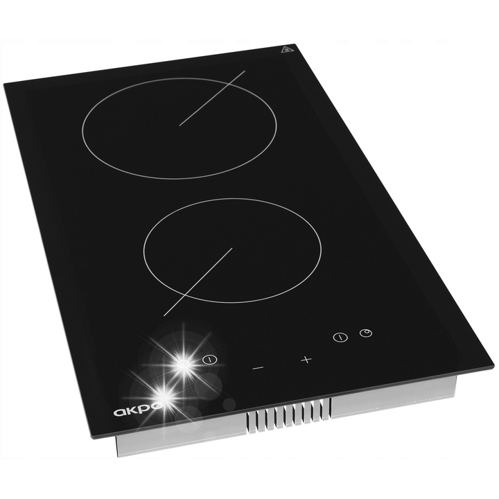 Електрически котлон Akpo PKA 30830/2, 2 зони, закалено стъкло, черен, 30x52см