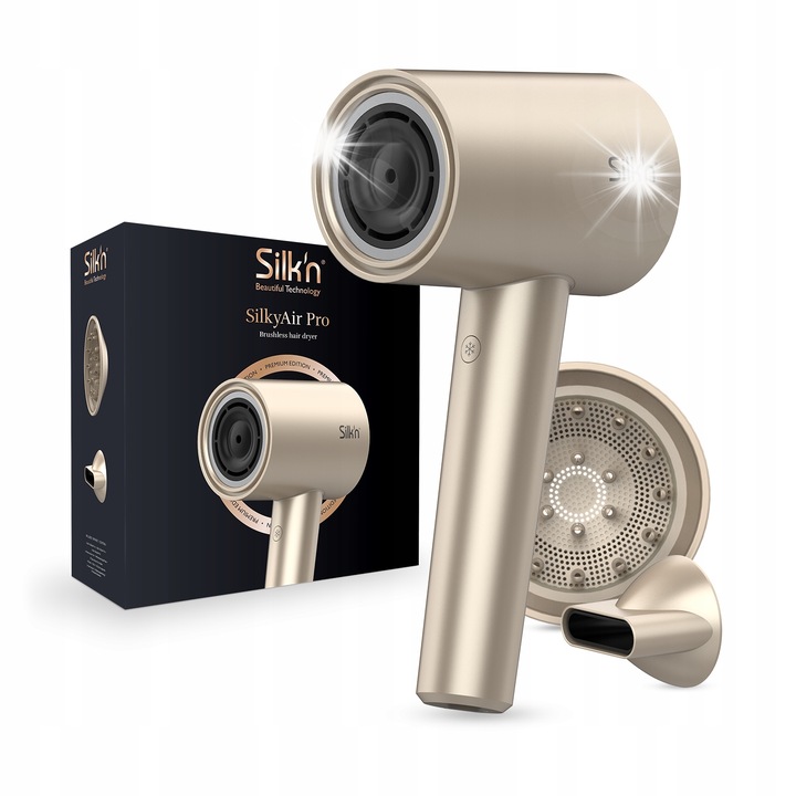 Сешоар SilkyAir Pro, 1600W, 6 температурни нива, 3 приставки, бял цвят