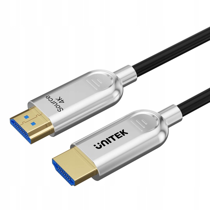Cabluri HDMI Unitek 4K 60Hz, lungime 40 m, constructie din fibra optica, compatibilitate HDMI 2.0