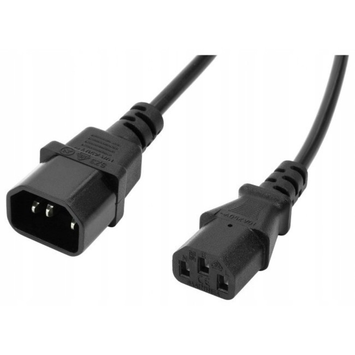 Удължител Accura C13-C14 VDE 3.0м, черен