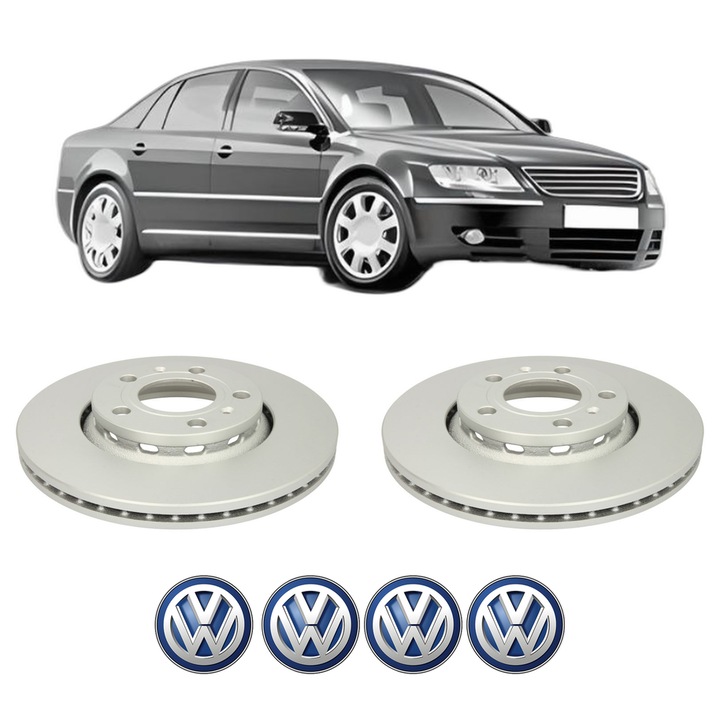 Set 2 discuri frana Spate Volkswagen PHAETON (3D1, 3D2, 3D3, 3D4, 3D6, 3D7, 3D8, 3D9) din 2002-2005, KW 177 CP 241 CMC 3189, Auto, Bosch, 4 Stickere auto cu Volkswagen