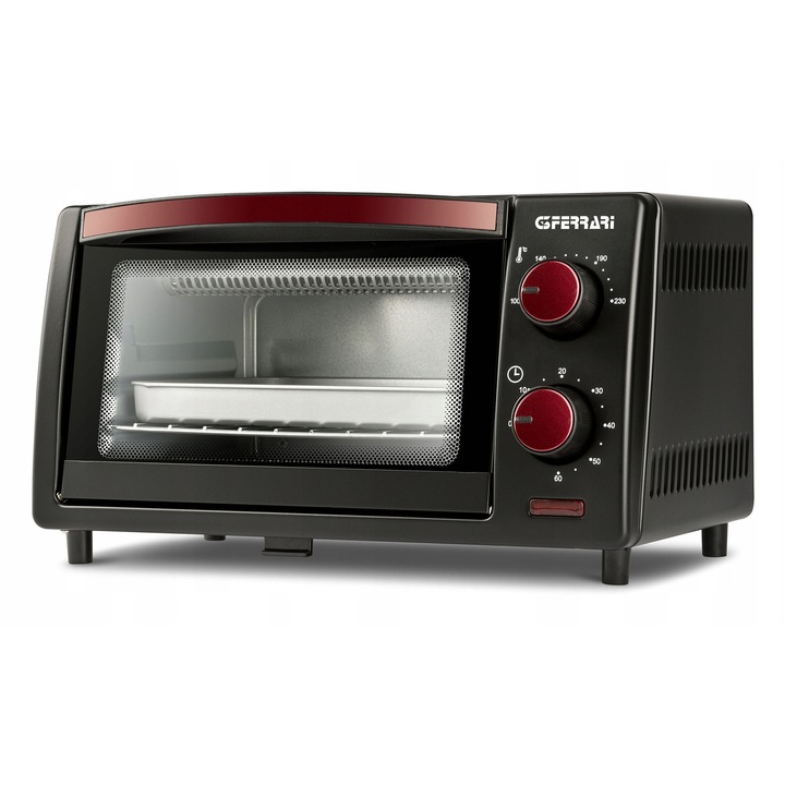 Cuptor electric G3Ferrari Il Moro 10, 10L, 800W, termostat 100-230C, timer 60 min, rosu, 37x21.5x25.5cm