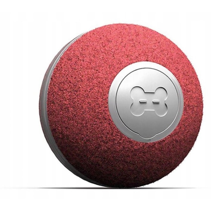 Minge interactiva pentru pisici Cheerble M1, rosie, 42mm, material sintetic, cu iluminare LED