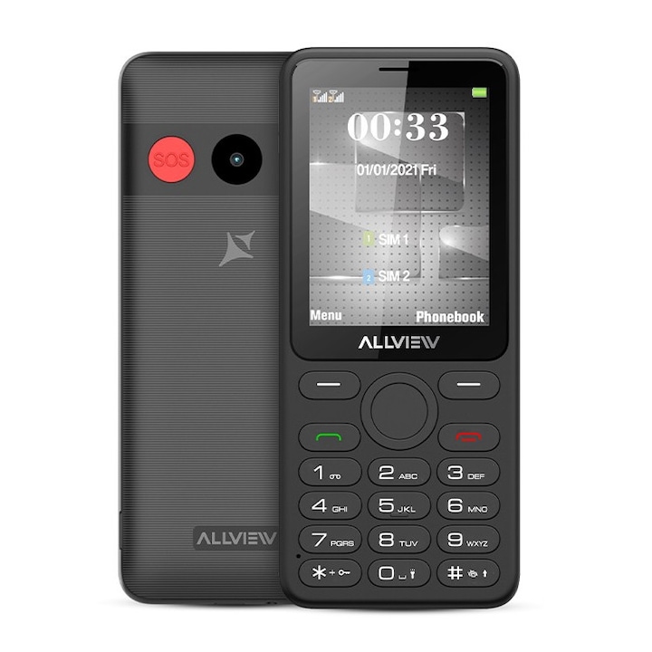 Мобилен телефон Allview M40 Connect, Dual Sim, 4G, Тъмносив