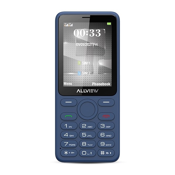 Telefon mobil Allview M30 LUNA, 2.8 inch, Dual Sim, 2G, 1.3 MP, microSD, bluetooth, radio, lanterna, buton SOS, USB-C, Albastru inchis