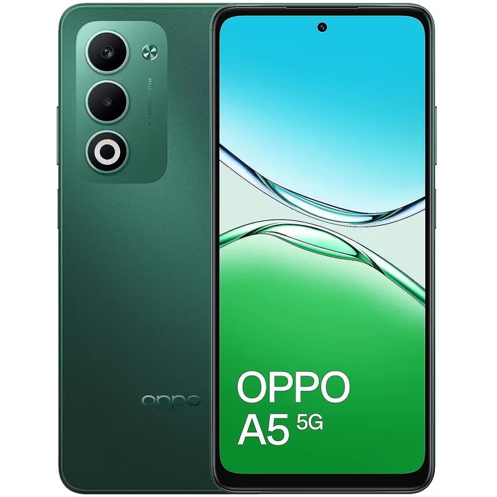Telefon mobil OPPO A5, 4GB RAM, 128GB, 5G, Black Green