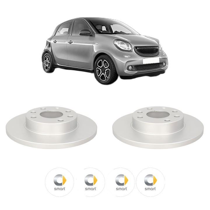 Set 2 discuri frana Fata SMART FORFOUR Hatchback (453) din 2017, KW 41 CP 56 CMC, Auto, Bosch, 4 Stickere auto cu SMART