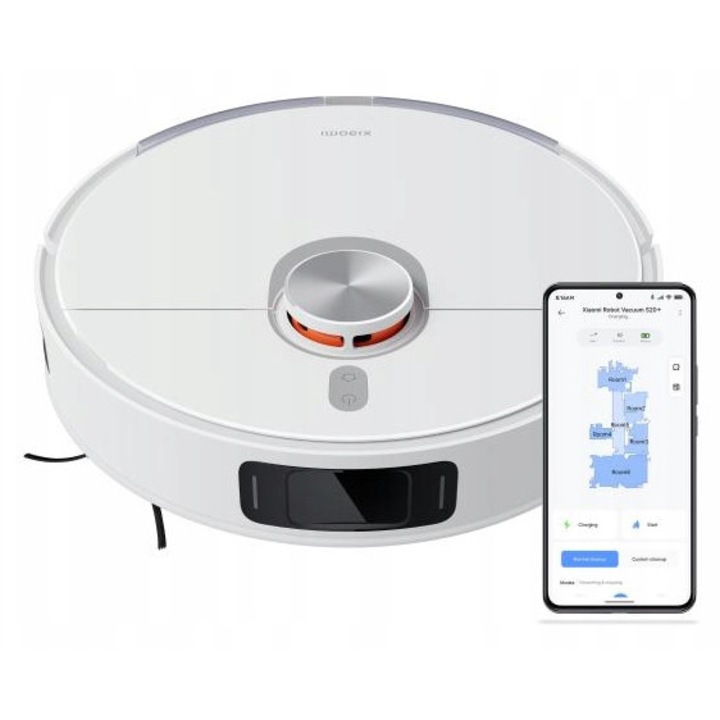 Робот прахосмукачка Xiaomi S20+, моп, 160 мин автономност, 0.45 л, бял