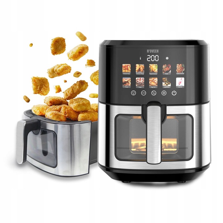 Фритюрник N'oveen AF770 X-LINE, 6.5л, цветен сензорен панел, 10 автоматични програми, 80-200°C