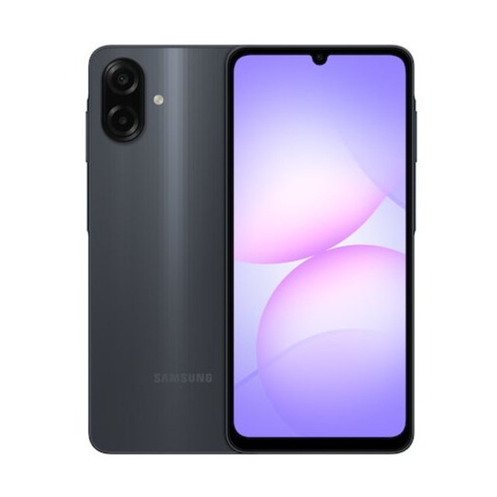 Samsung Galaxy A07 mobiltelefon, Dual SIM, 128GB, 6GB RAM, 4G, Fekete