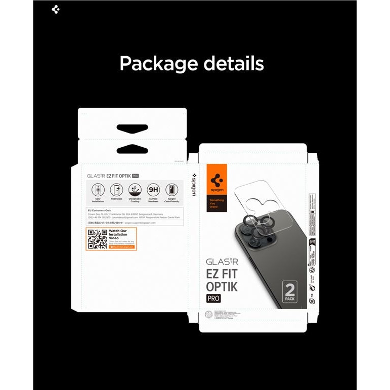 Set 2 folii sticla Spigen Glass tR EZ Fit Optik Pro, Sistem Montare, compatibila cu iPhone 14 Pro/Pro Max, 15 Pro/Pro Max, 16 Pro/Pro Max, 17 Pro/Pro Max, Silver