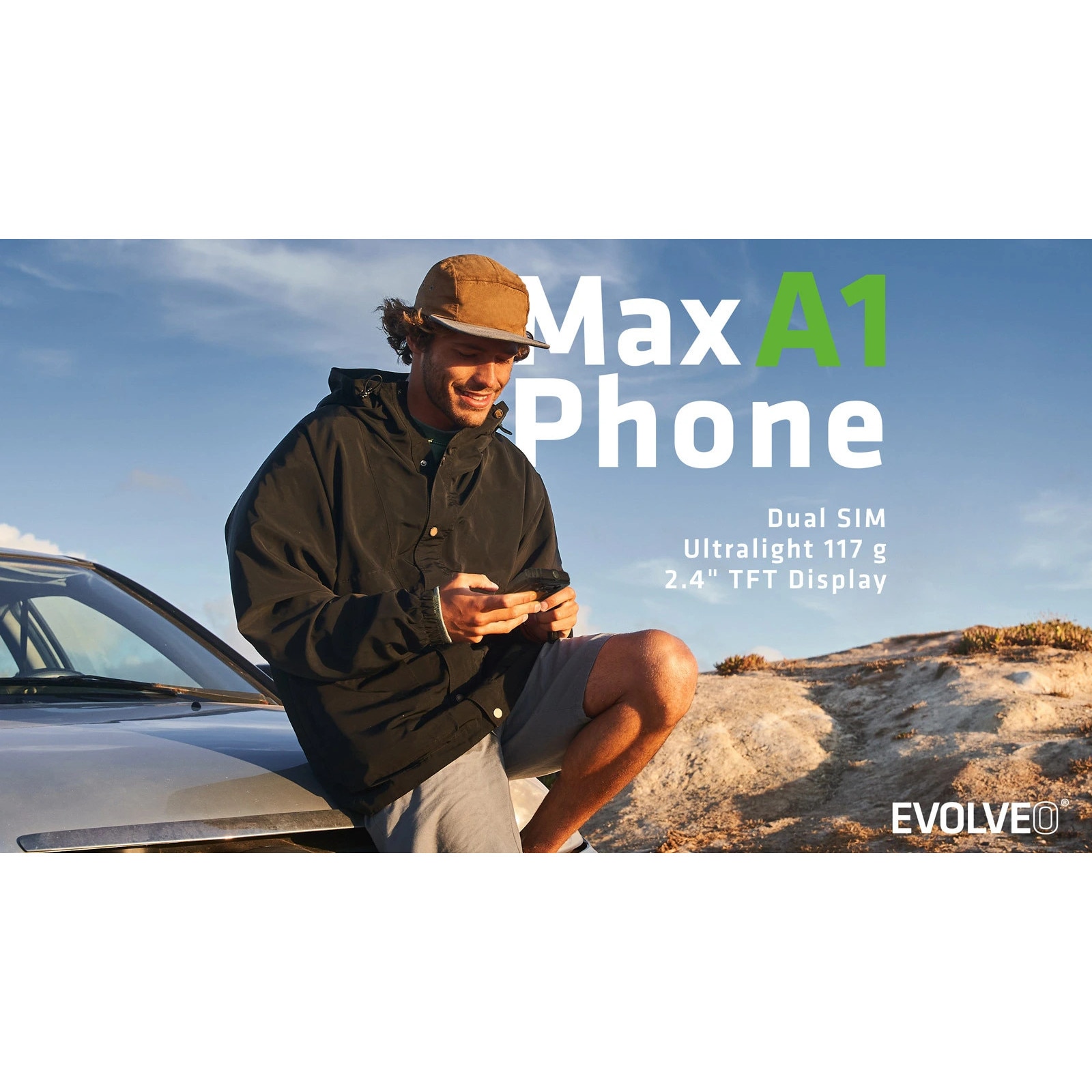 Telefon mobil cu taste, EVOLVEO MaxPhone A1, Dual SIM, negru, 2.4 inch, 1800 mAh