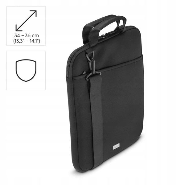 Geanta laptop Hama Business To Go, neopren, 13.3''-14.1'', neagra, cu curea reglabila, impermeabila