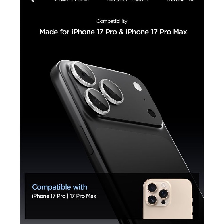 Set 2 folii sticla Spigen Glass tR EZ Fit Optik Pro, Sistem Montare, compatibila cu iPhone 14 Pro/Pro Max, 15 Pro/Pro Max, 16 Pro/Pro Max, 17 Pro/Pro Max, Silver