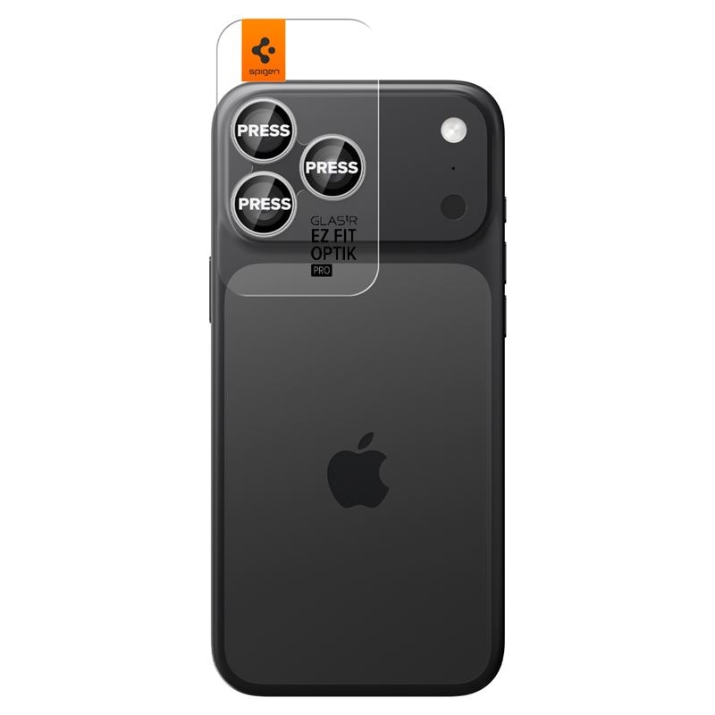 Set 2 folii sticla Spigen Glass tR EZ Fit Optik Pro, Sistem Montare, compatibila cu iPhone 14 Pro/Pro Max, 15 Pro/Pro Max, 16 Pro/Pro Max, 17 Pro/Pro Max, Silver