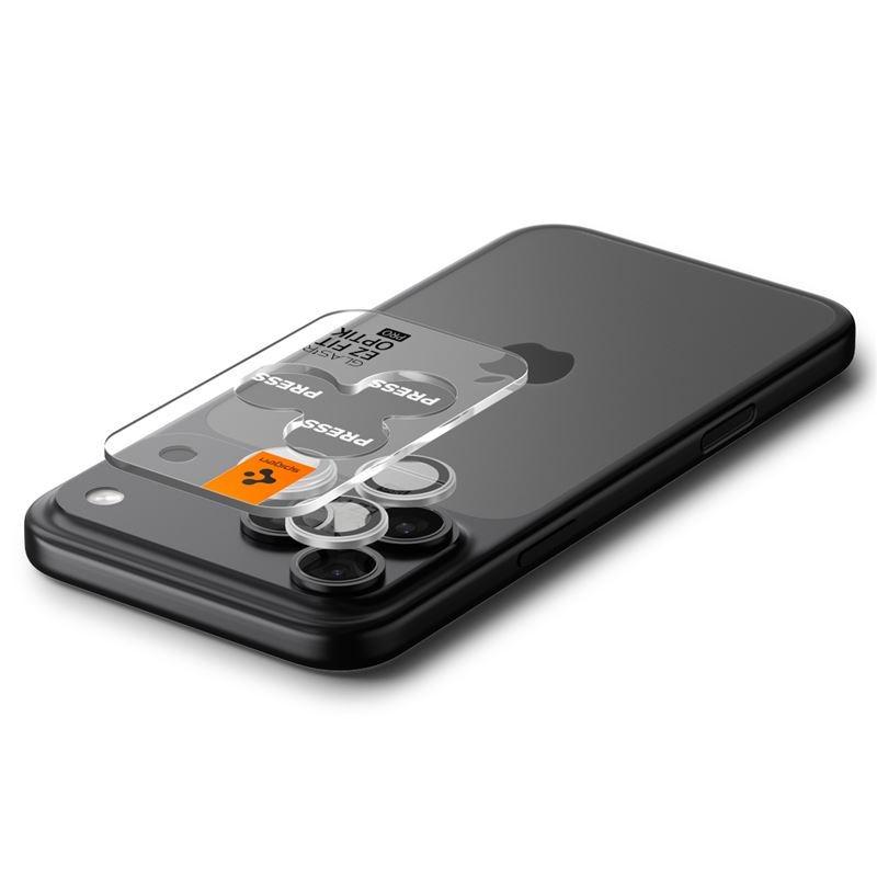 Set 2 folii sticla Spigen Glass tR EZ Fit Optik Pro, Sistem Montare, compatibila cu iPhone 14 Pro/Pro Max, 15 Pro/Pro Max, 16 Pro/Pro Max, 17 Pro/Pro Max, Silver