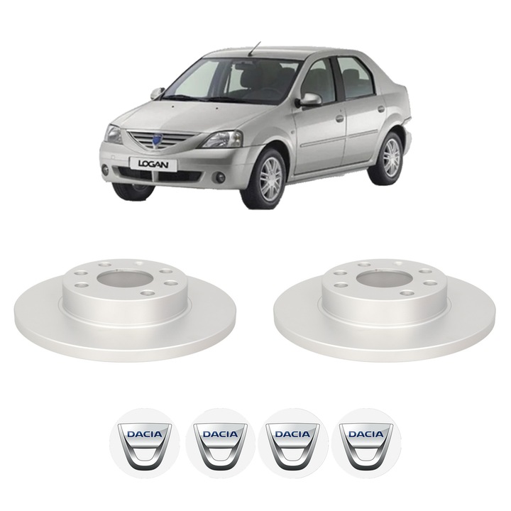 Set 2 discuri frana Fata DACIA LOGAN (LS_) din 2011-2012, KW 56 CP 76 CMC 999, Auto, Bosch, 4 Stickere auto cu DACIA