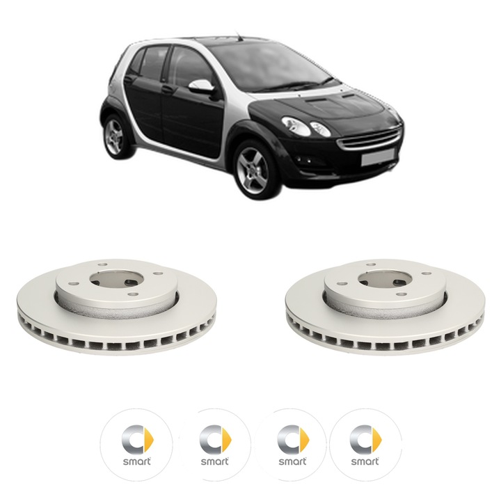 Set 2 discuri frana Fata SMART FORFOUR (454) din 2004-2006, KW 90 CP 122 CMC 1499, Auto, Bosch, 4 Stickere auto cu SMART