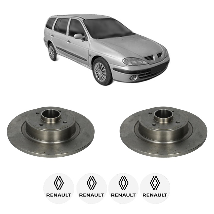 Set 2 discuri frana Spate RENAULT Megane I Kombi van (KA_) din 2001-2003, KW 59 CP 80 CMC 1870, Auto, Bosch, 4 Stickere auto cu RENAULT