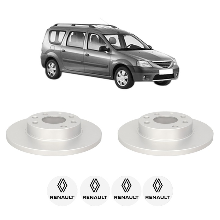 Set 2 discuri frana Fata RENAULT LOGAN I Estate (KS_) din 2011-2015, KW 66 CP 90 CMC 1461, Auto, Bosch, 4 Stickere auto cu RENAULT
