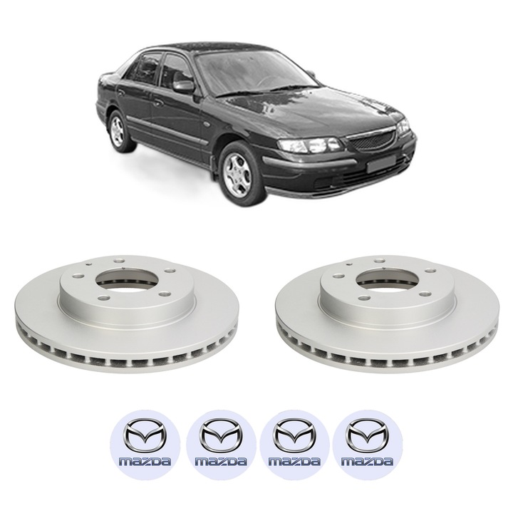 Set 2 discuri frana Fata MAZDA 626 V Hatchback (GF) din 1999-2002, KW 74 CP 100 CMC 1840, Auto, Bosch, 4 Stickere auto cu MAZDA