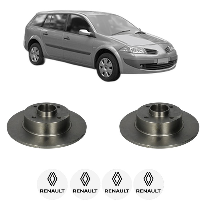 Set 2 discuri frana Spate RENAULT MEGANE II Estate Van (KM_) din 2003-2009, KW 74 CP 101 CMC 1461, Auto, Bosch, 4 Stickere auto cu RENAULT