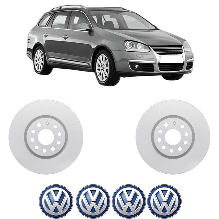 Set 2 discuri frana Fata Volkswagen GOLF V Variant (1K5) din 2007-2009, KW 75 CP 102 CMC 1595, Auto, Bosch, 4 Stickere auto cu Volkswagen