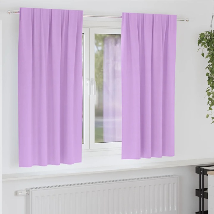 Draperii set 2 piese, VidaXL, poliester, violet, 140x250cm