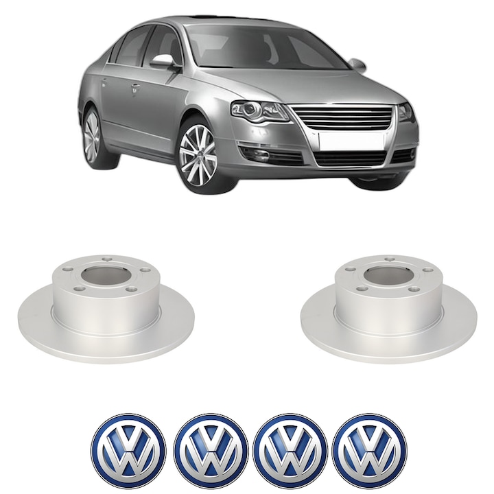 Set 2 discuri frana Spate Volkswagen PASSAT B6 (3C2) din 2005-2010, KW 77 CP 105 CMC 1896, Auto, Bosch, 4 Stickere auto cu Volkswagen