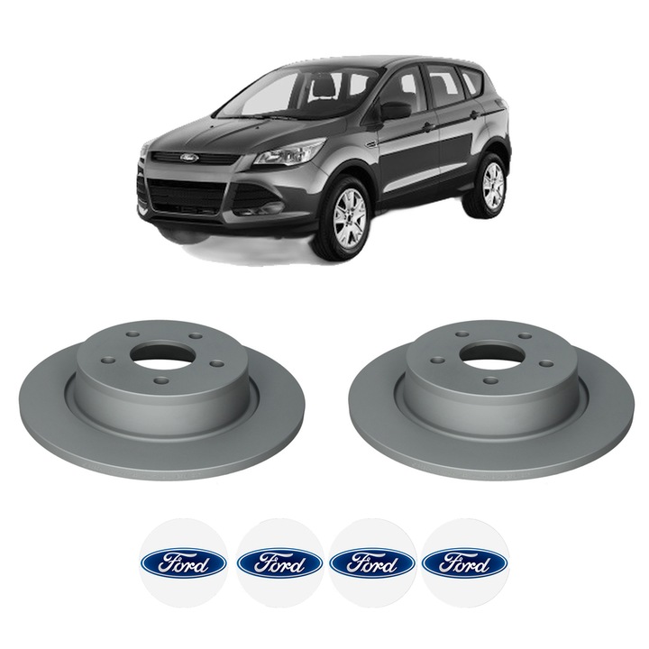 Set 2 discuri frana Spate FORD KUGA II VAN din 2019-2019, KW 88 CP 120 CMC 1499, Auto, Bosch, 4 Stickere auto cu FORD