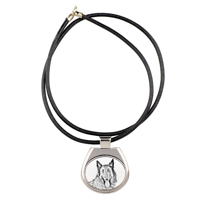 Személyre szabott kutya nyaklánc, Art-Dog, fém medál, 4x3,4cm, 50cm, nikkelmentes