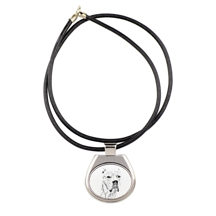 Colier personalizat cu imaginea animalului, Art-Dog, metal, 50cm, 4x3,4cm