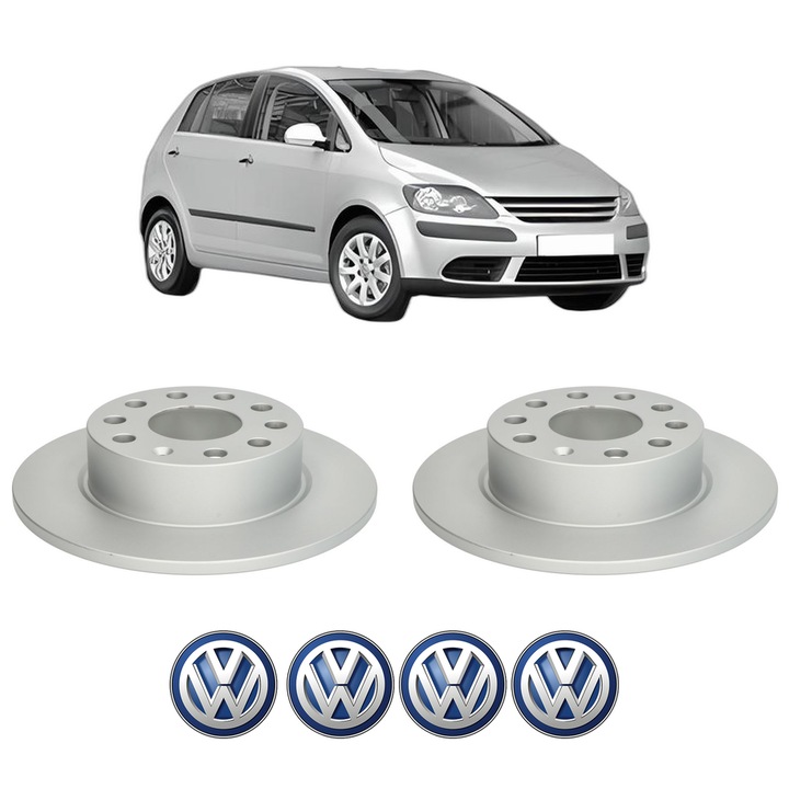 Set 2 discuri frana Spate Volkswagen GOLF PLUS V (5M1, 521) din 2005-2013, KW 100 CP 136 CMC 1968, Auto, Bosch, 4 Stickere auto cu Volkswagen