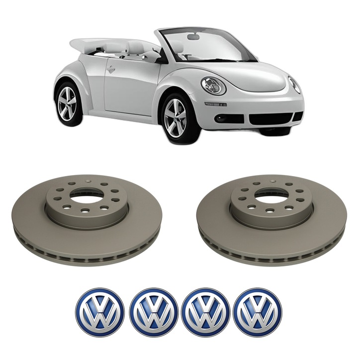 Set 2 discuri frana Fata Volkswagen BEETLE Convertible (5C7, 5C8) din 2011-2016, KW 77 CP 105 CMC 1598, Auto, Bosch, 4 Stickere auto cu Volkswagen