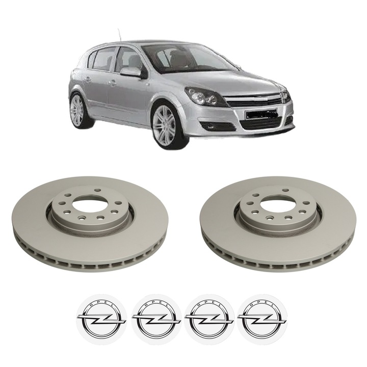 Set 2 discuri frana Fata OPEL ASTRA H (A04) din 2004-2010, KW 88 CP 120 CMC 1910, Auto, Bosch, 4 Stickere auto cu OPEL